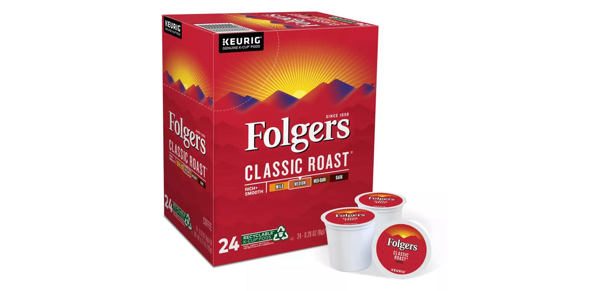 Folgers Classic Roast K-Cup for Keurig Brewers – Medium Roast, 48 Count