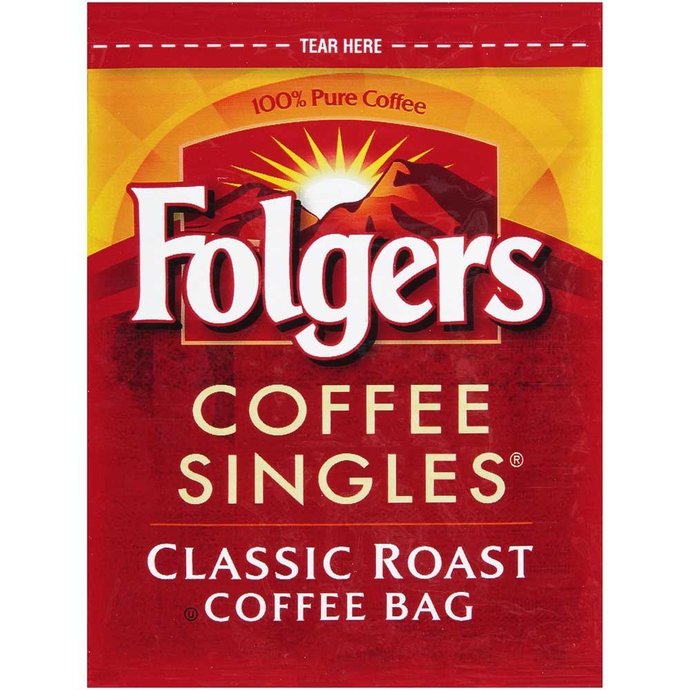 Folgers Coffee Singles – 19 Packets per Box, 12 Boxes per Case | Convenient Single-Serve Coffee