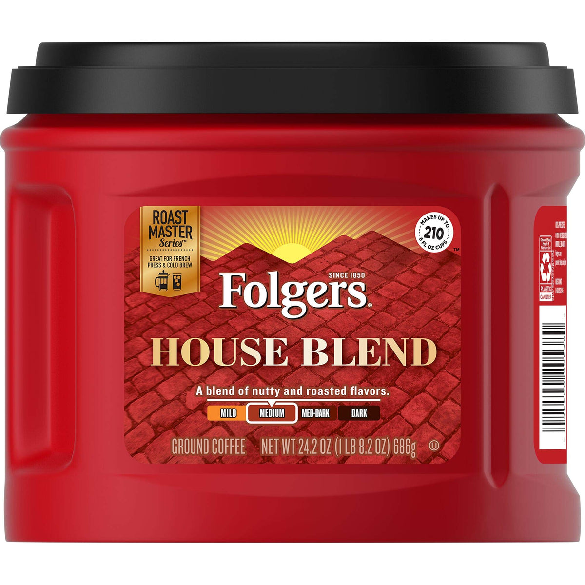 Folgers House Blend Medium Roast Ground Coffee – 24.2 oz | Balanced Flavor