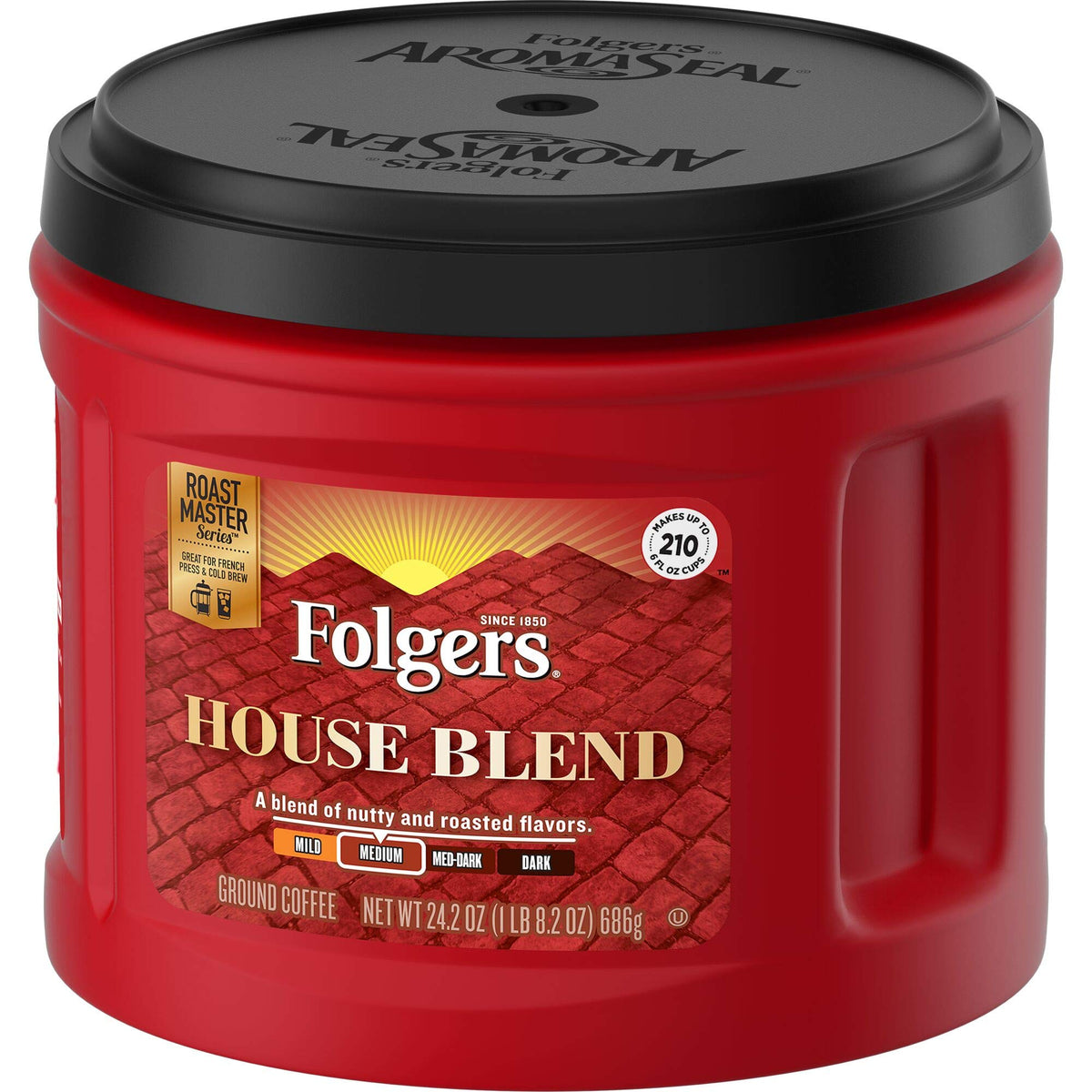 Folgers House Blend Medium Roast Ground Coffee – 24.2 oz | Balanced Flavor