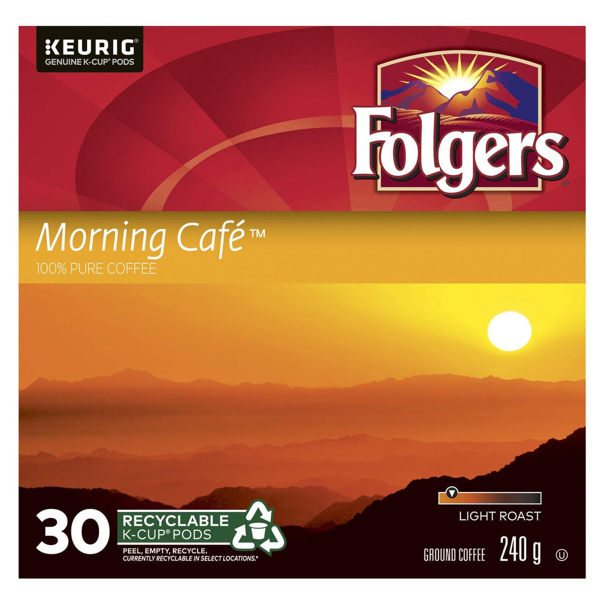 Folgers Morning Café K-Cup Pods – 30 Count