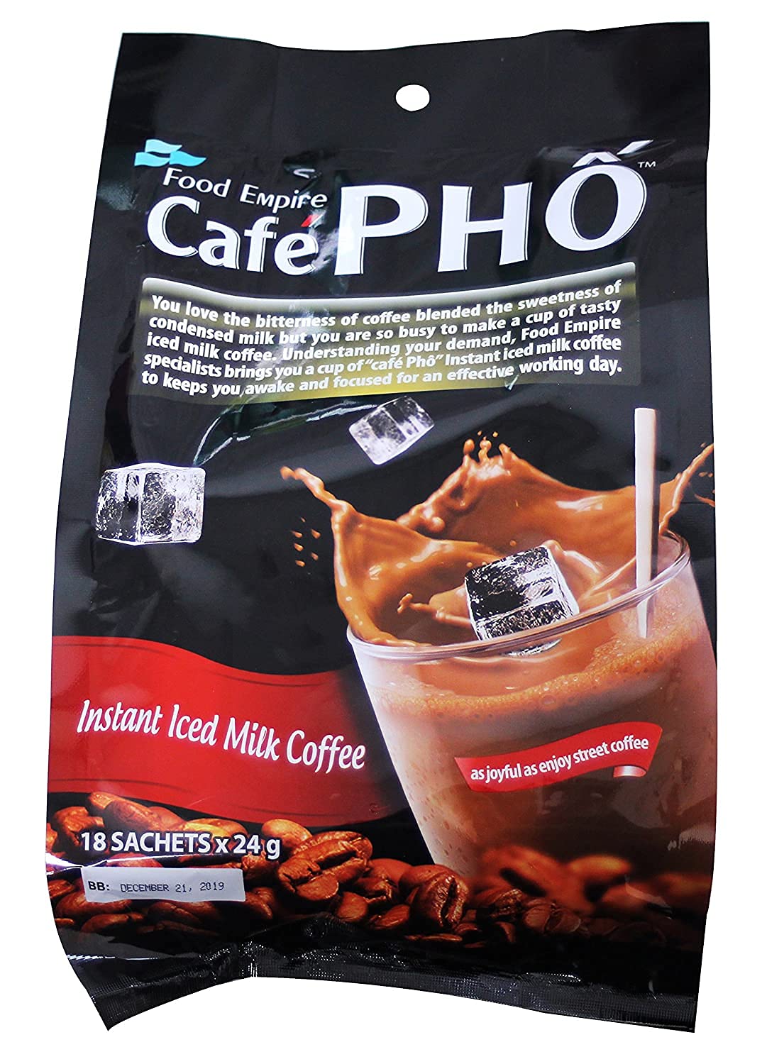 FOOD EMPIRE CAFÉ PHO Vietnamese 3in1 Instant Coffee Mix for Iced Milk Coffee — 18 Sachets