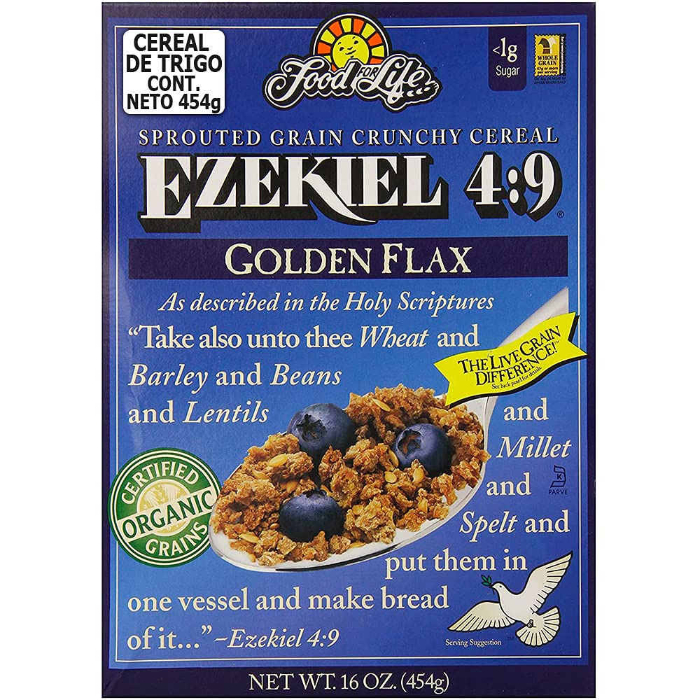 Food for Life Ezekiel 4:9 Organic Sprouted Grain Cereal with Golden Flax – 6x16 oz