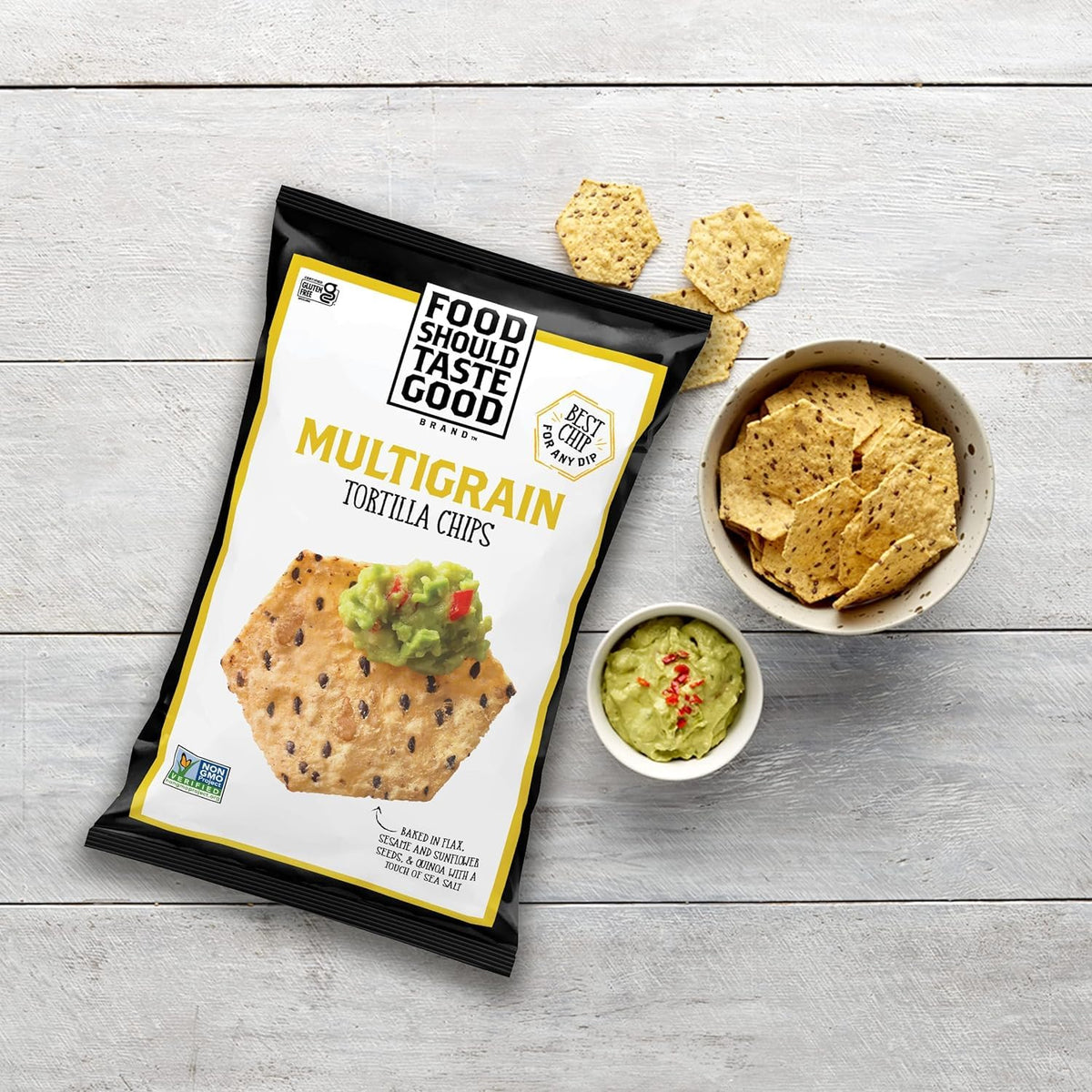 Food Should Taste Good Tortilla Chips Multigrain – 5.5oz, Pack of 6