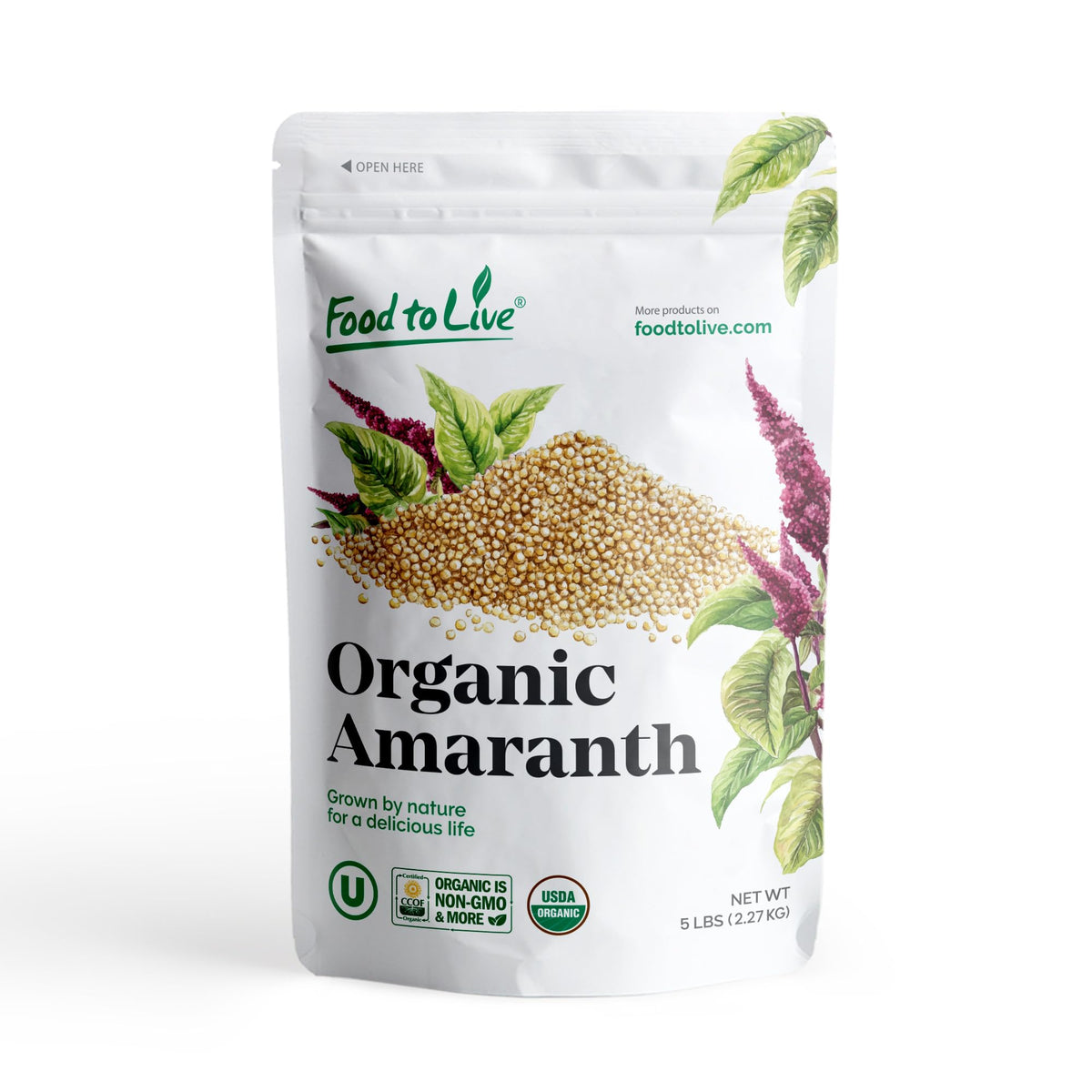 Food to Live Organic Amaranth Grain – 5 lbs, Non-GMO, Whole Grain, Kosher, Vegan