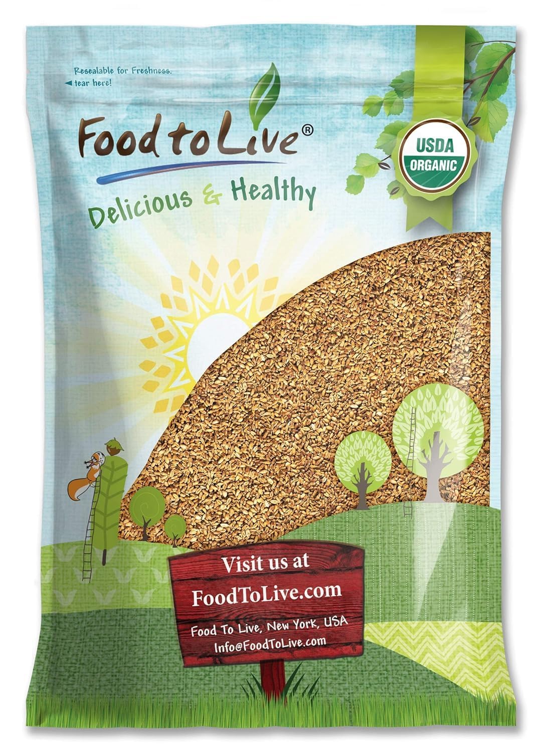 Food to Live Organic Oat Groats – 5 lb Bulk, Whole Grain, Non-GMO, Kosher