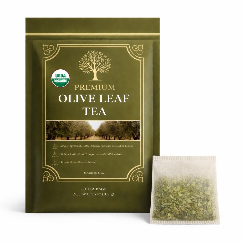 For Vitality Organic Olive Leaf Tea — 60 Tea Bags, 120 Servings