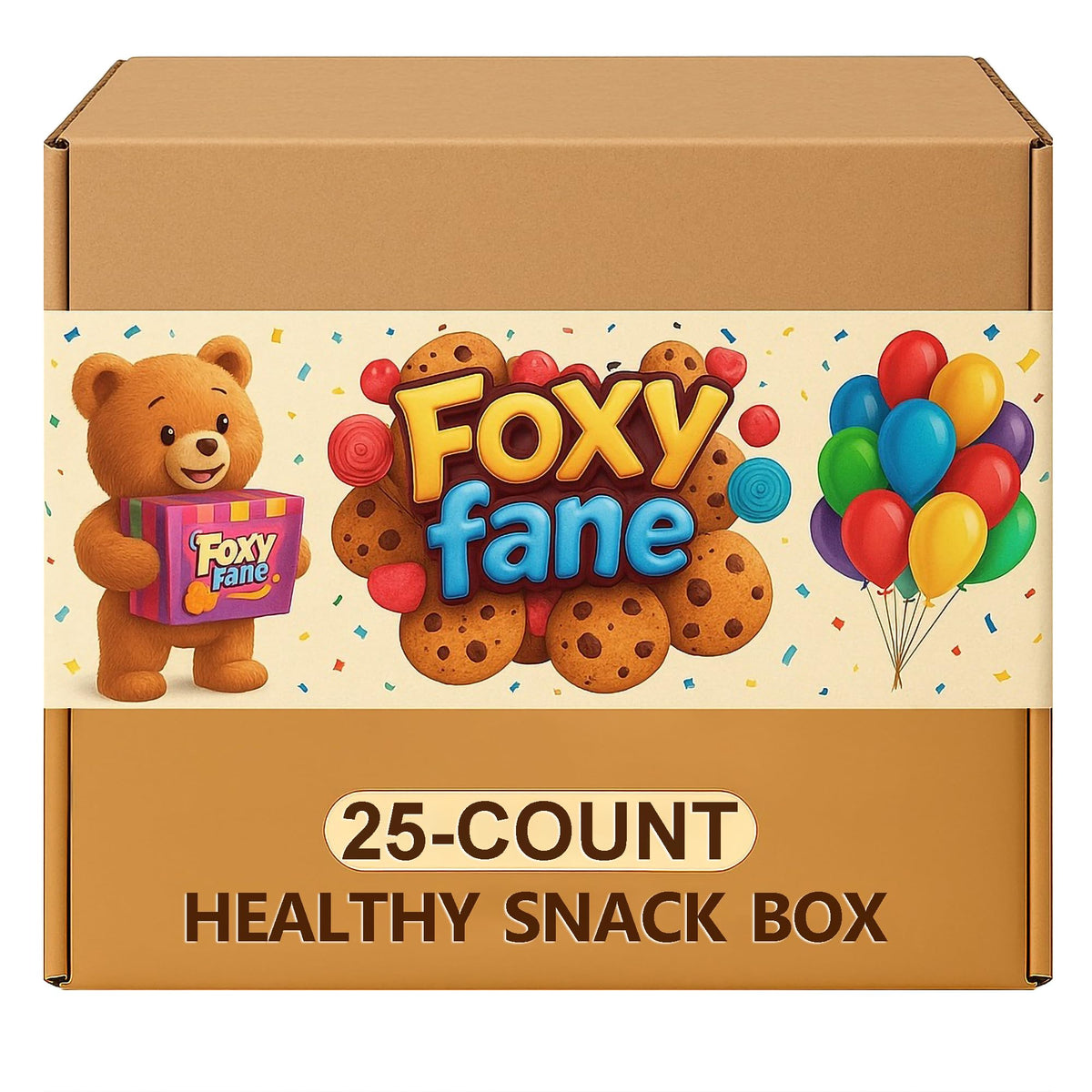 Foxy Fane 25ct Healthy Snack Box – Premium Gift Care Package & Variety Pack