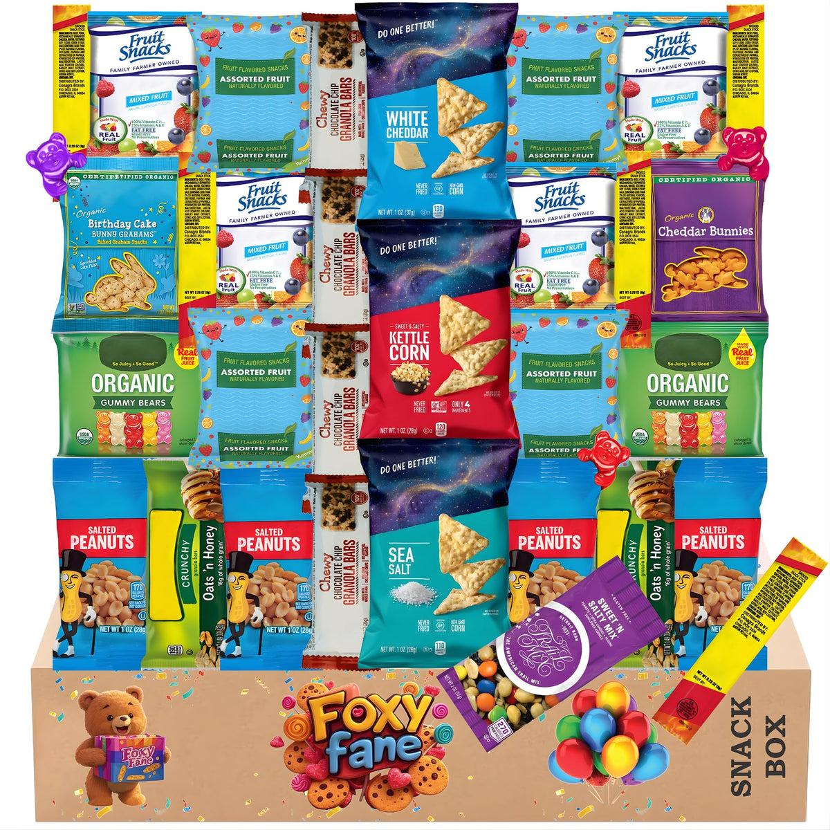 Foxy Fane 30-Count Holiday Gift Box – Healthy Snack Variety Pack