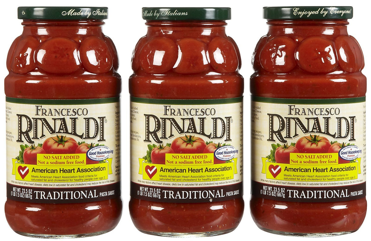 Francesco Rinaldi Traditional Pasta Sauce, No Salt Added, 3-Pack, 1.46 lb Each