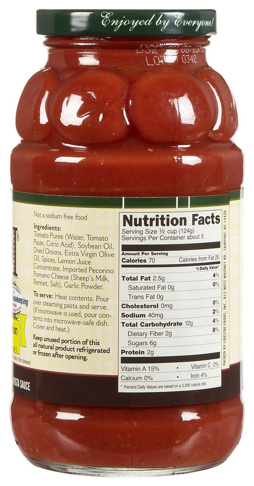 Francesco Rinaldi Traditional Pasta Sauce, No Salt Added, 3-Pack, 1.46 lb Each