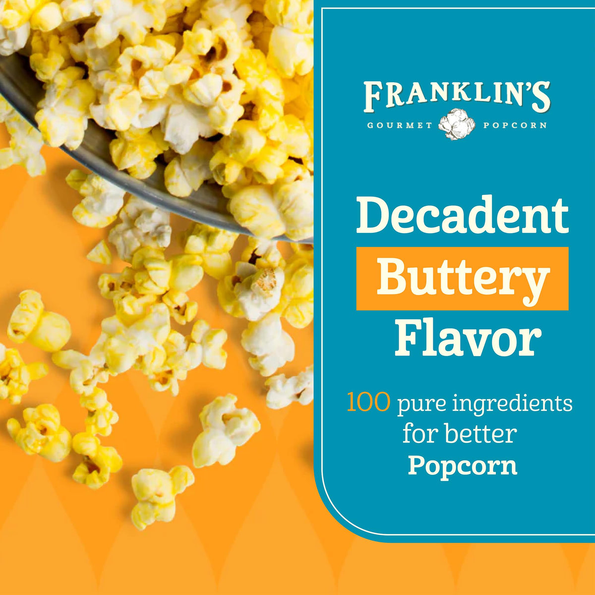 Franklin's Gourmet Popcorn Butter Flavored Coconut Oil - 30 oz, Zero Trans Fat, Vegan & Gluten Free