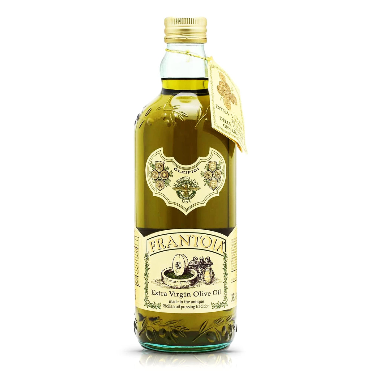 Frantoia Extra Virgin Olive Oil 1L – Sicilian EVOO from Biancolilla, Nocellara del Belice & Cerasuola (Cold-Pressed)
