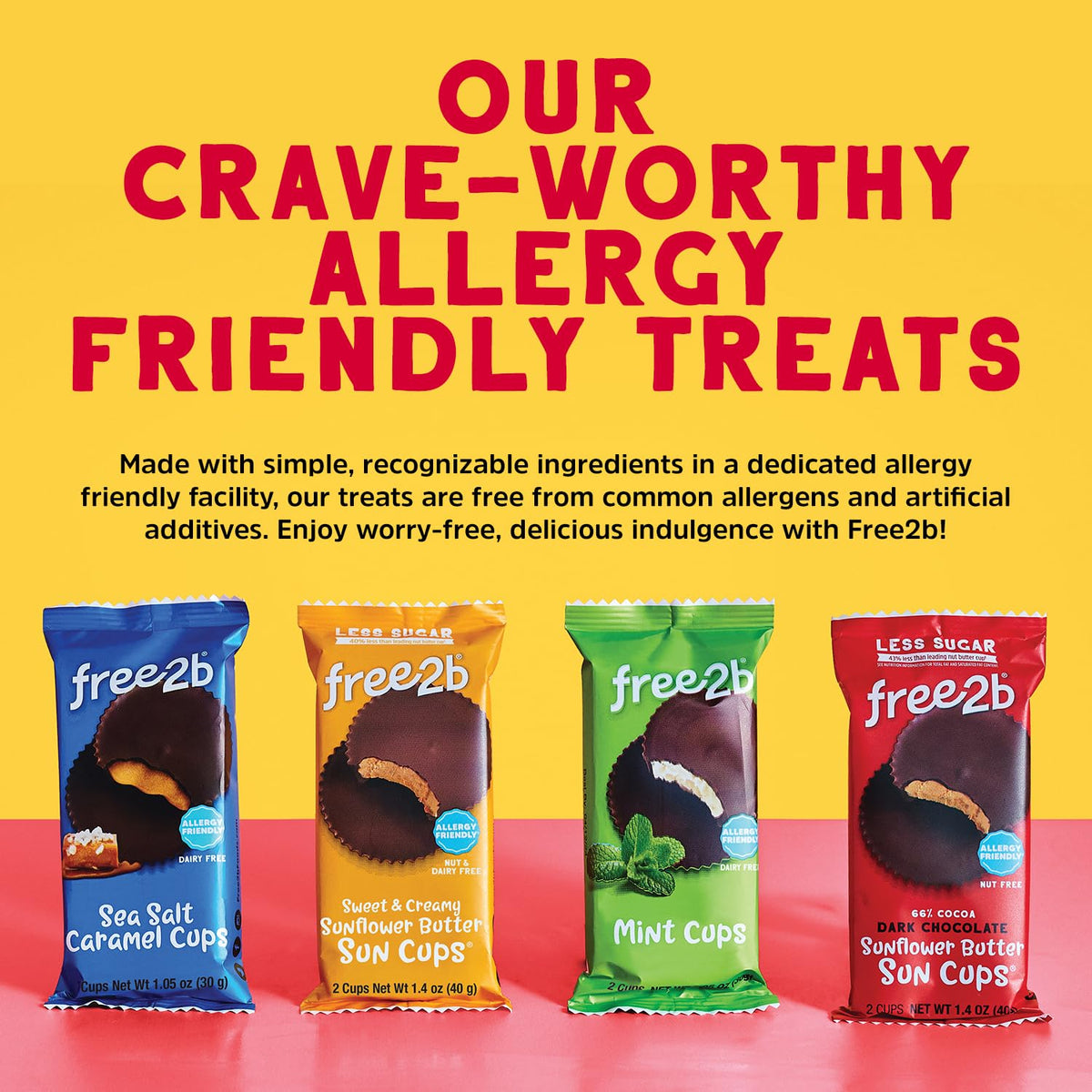 Free 2b Chocolate Sun Cups – Gluten-Free, Dairy-Free, Nut-Free & Soy-Free, 1.4 oz Each (Pack of 12)