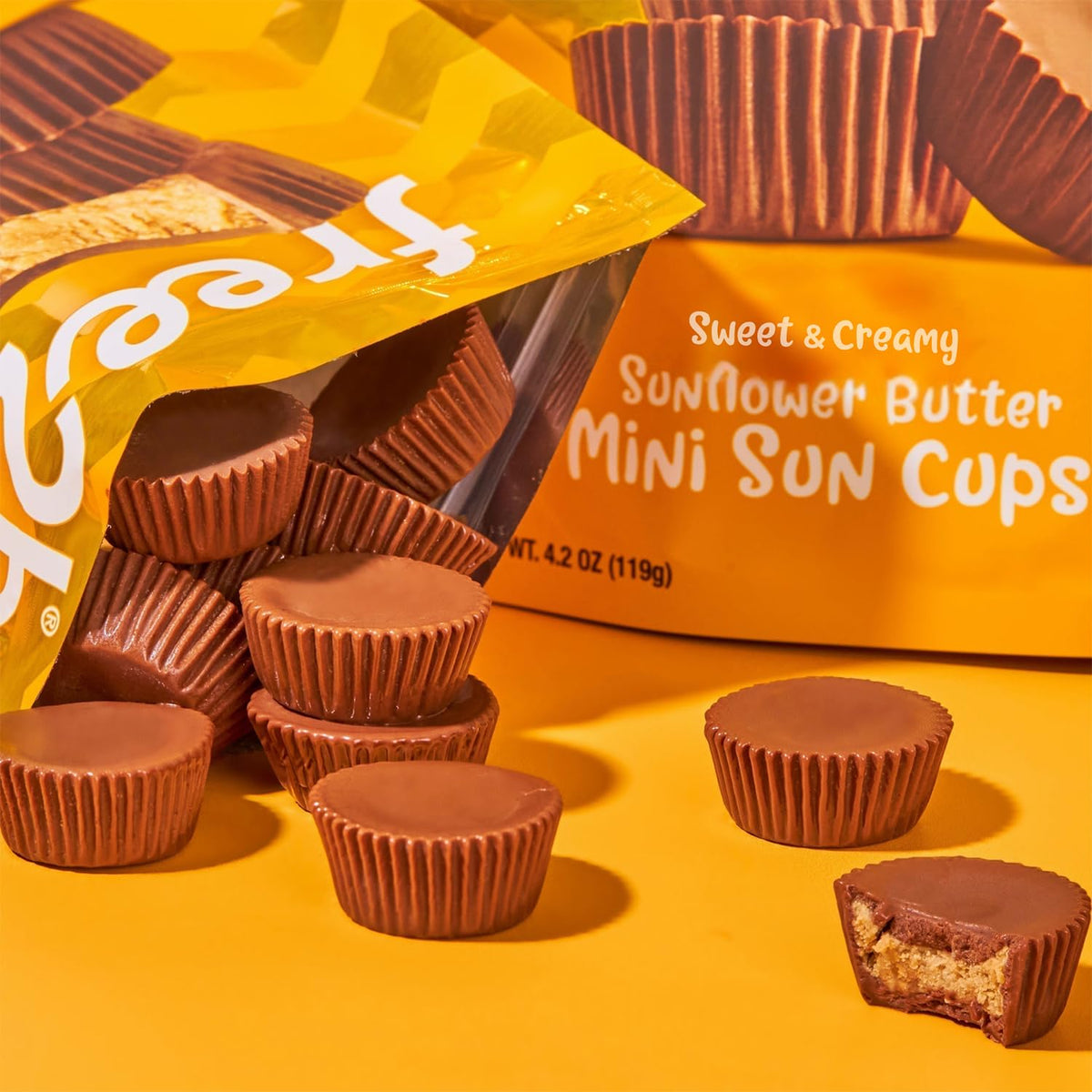 Free2b Sunflower Butter Mini Cups – Allergy-Friendly, Gluten-Free, Dairy-Free, Nut-Free, Soy-Free (4.2 oz Bag, Pack of 3)