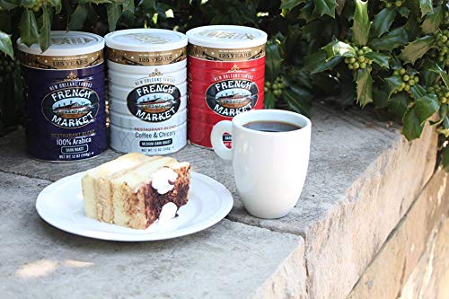 French Market Coffee & Chicory Restaurant Blend – Medium-Dark Roast Ground Coffee, 12oz Can (Pack of 3)