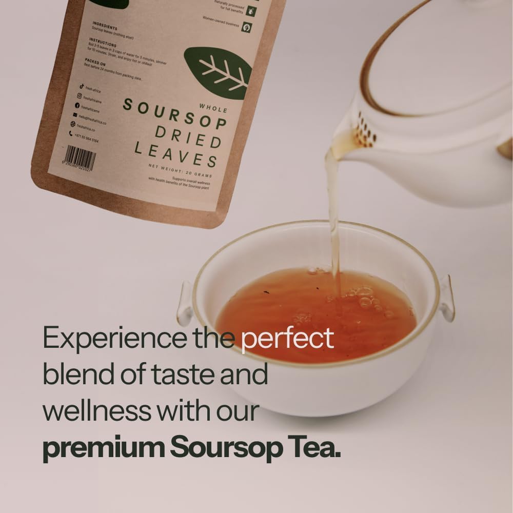 Fresh Africa Organic Soursop Leaves – 100% Natural Dried Graviola Tea (50g)