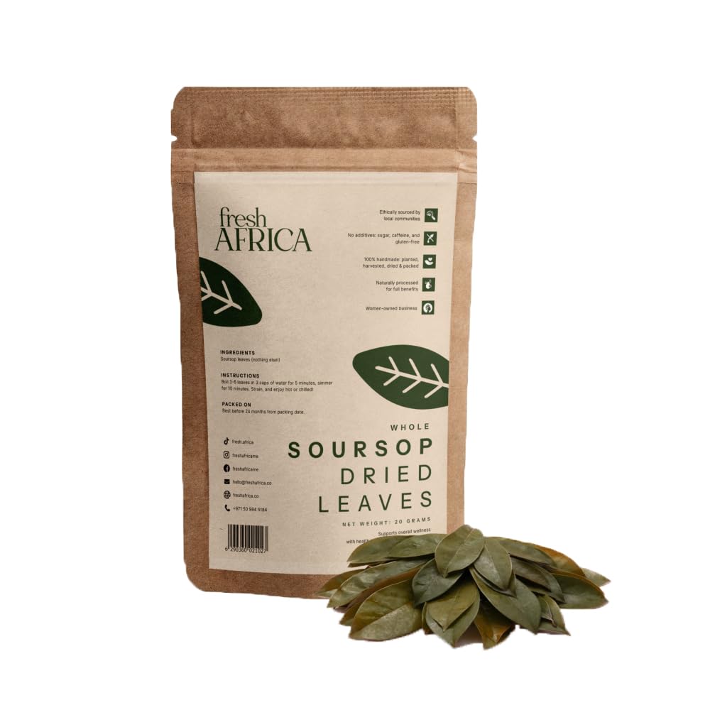 Fresh Africa Organic Soursop Leaves – 100% Natural Dried Graviola Tea (50g)