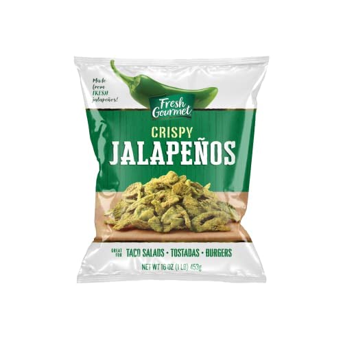 Fresh Gourmet Crispy Jalapeños - Lightly Salted, Low Carb Crunch (16 oz Pack of 2)