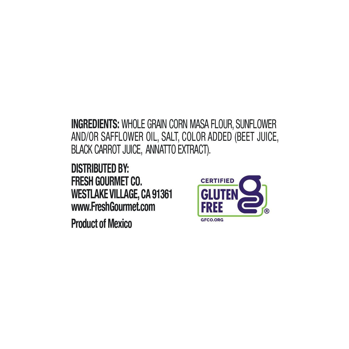 Fresh Gourmet Tri-Color Tortilla Strips – Low Carb Crunch, 3.5 oz, Pack of 9