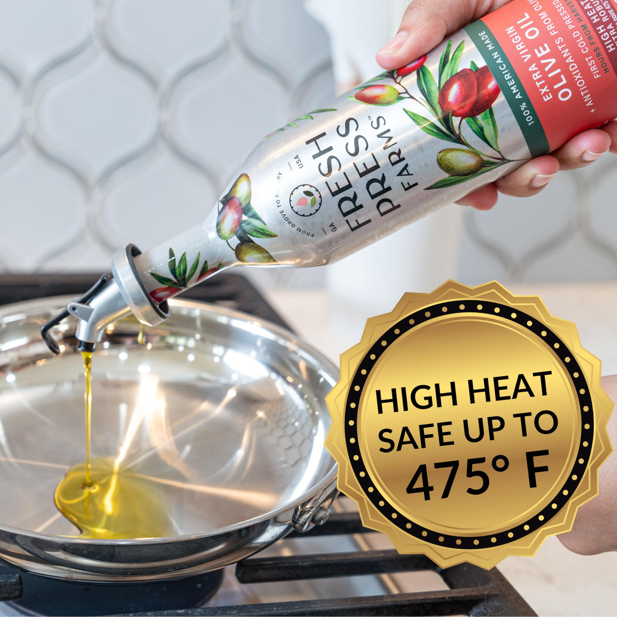 Fresh Press Farms High Heat EVOO for Pan Frying & Grilling — 2x16.4oz, Georgia Grown