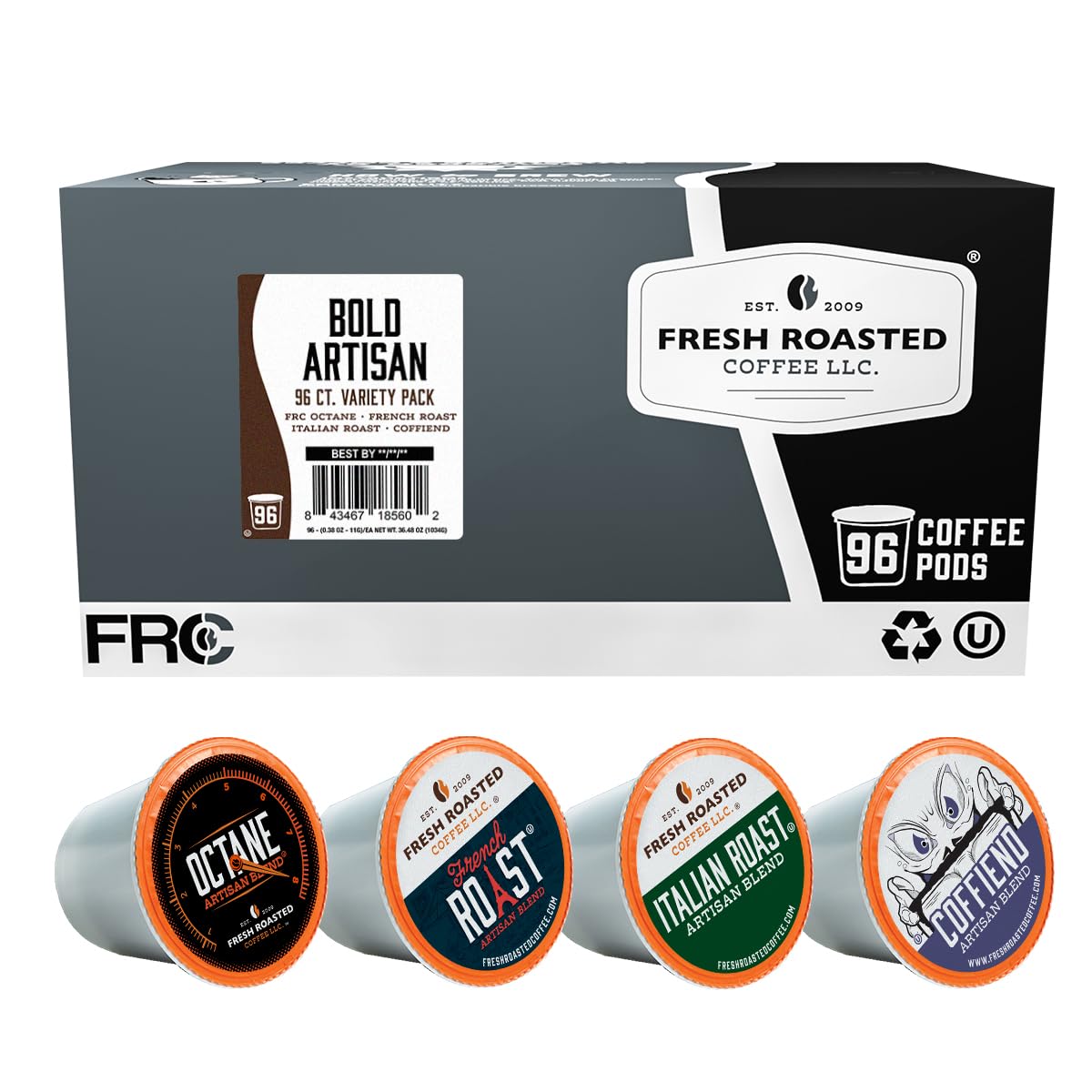 Fresh Roasted Coffee Bold Artisan Blend Variety Pack — 96 K-Cup Compatible Pods