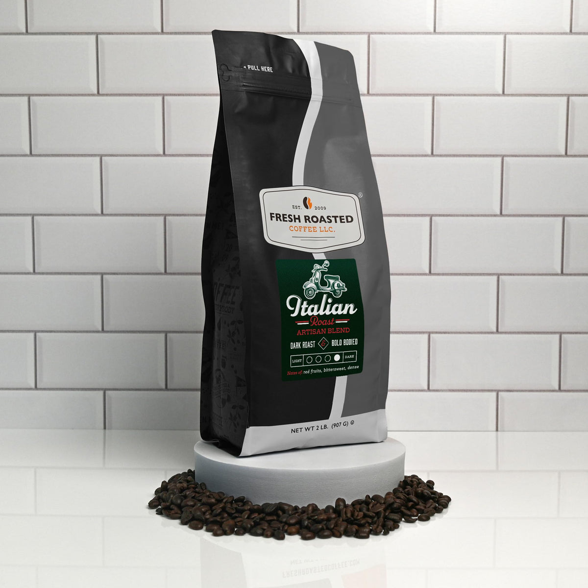 Fresh Roasted Coffee Italian Roast Whole Bean – Dark Roast, 2 lb, OU Kosher