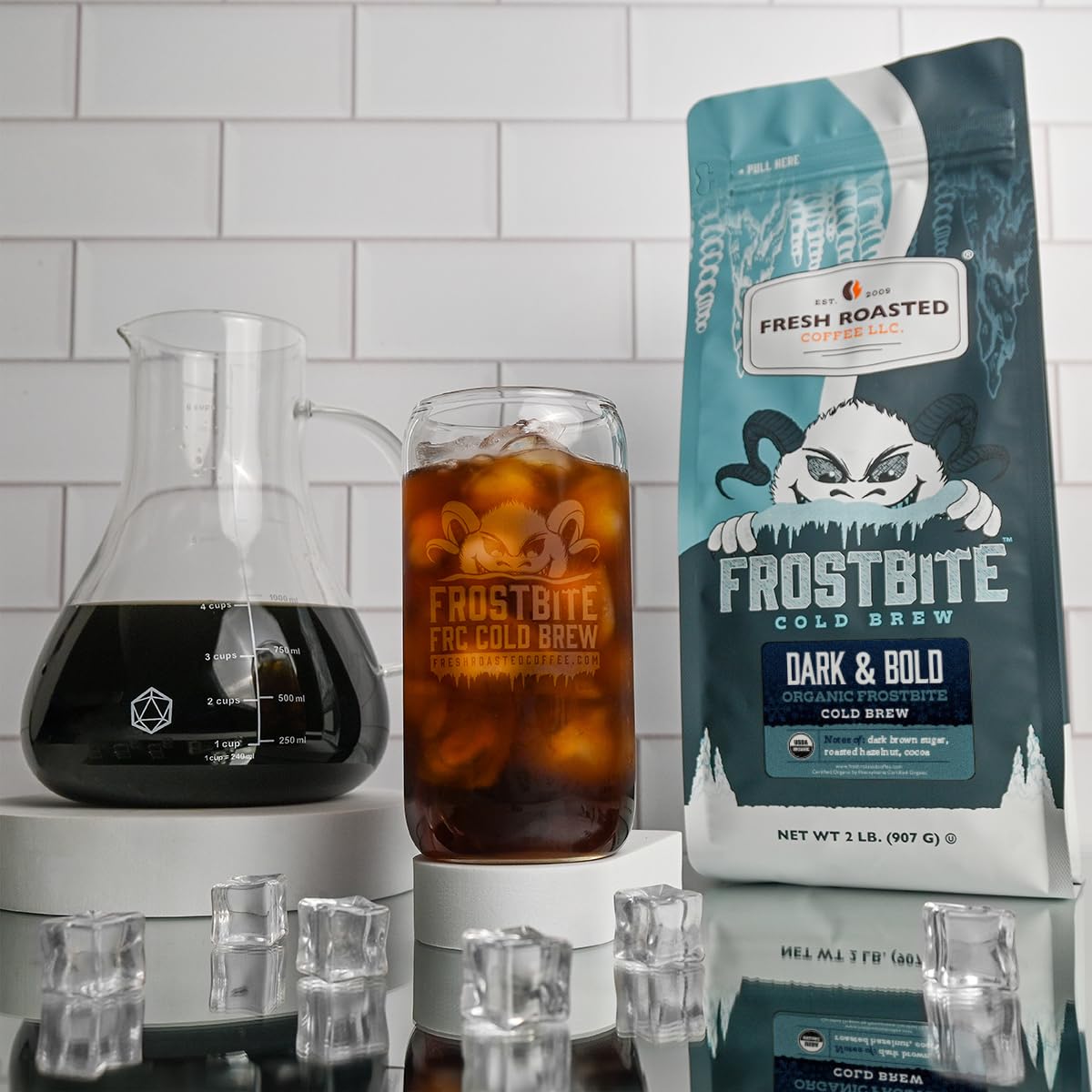 Fresh Roasted Coffee Frostbite Cold Brew – Organic Dark & Bold, 2 lb Coarse Ground | USDA Organic, OU Kosher