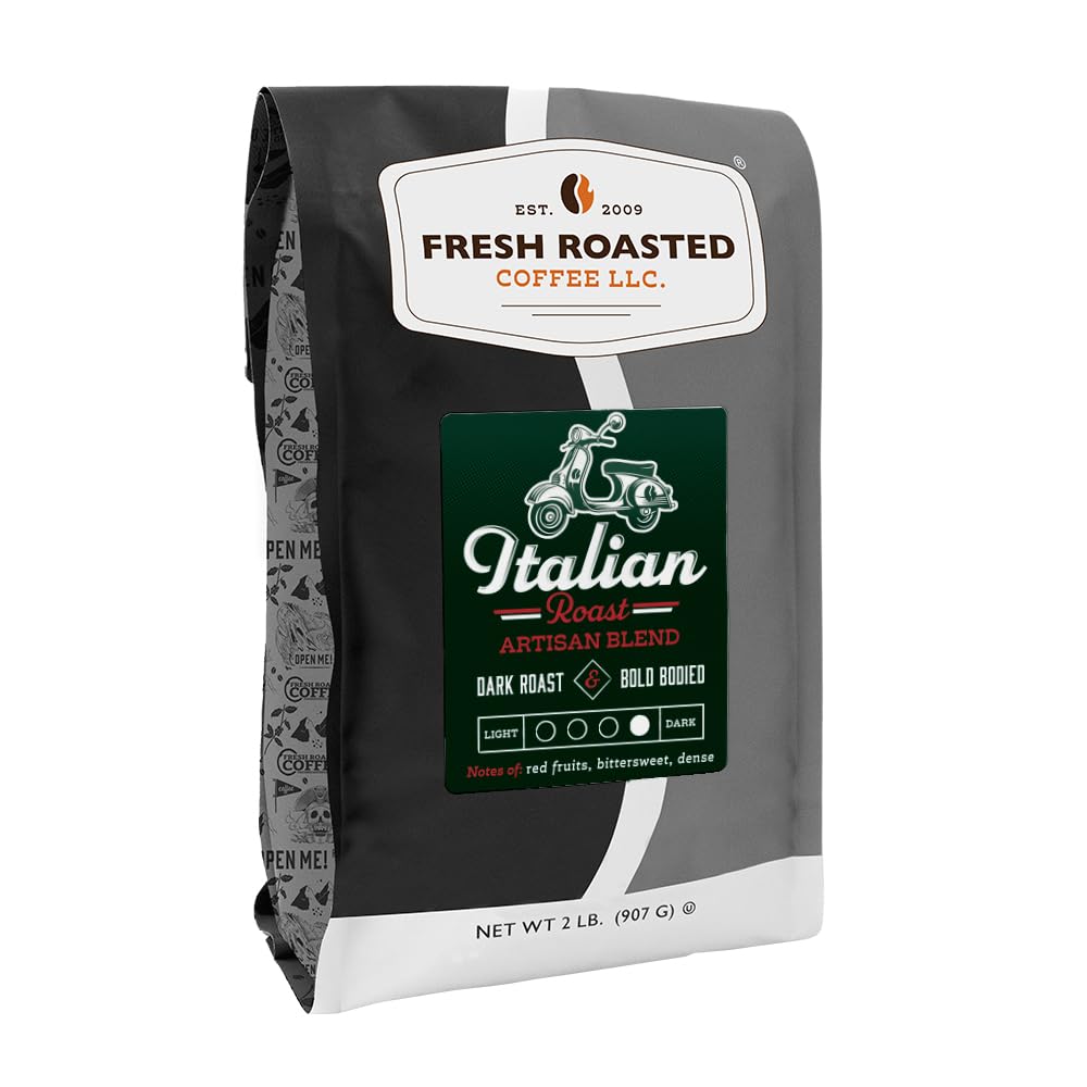 Fresh Roasted Coffee Italian Roast Whole Bean – Dark Roast, 2 lb, OU Kosher