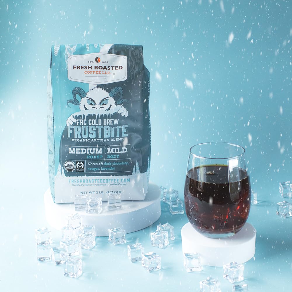 Fresh Roasted Coffee Frostbite Cold Brew Whole Bean – Organic, Medium Roast, 2 lb