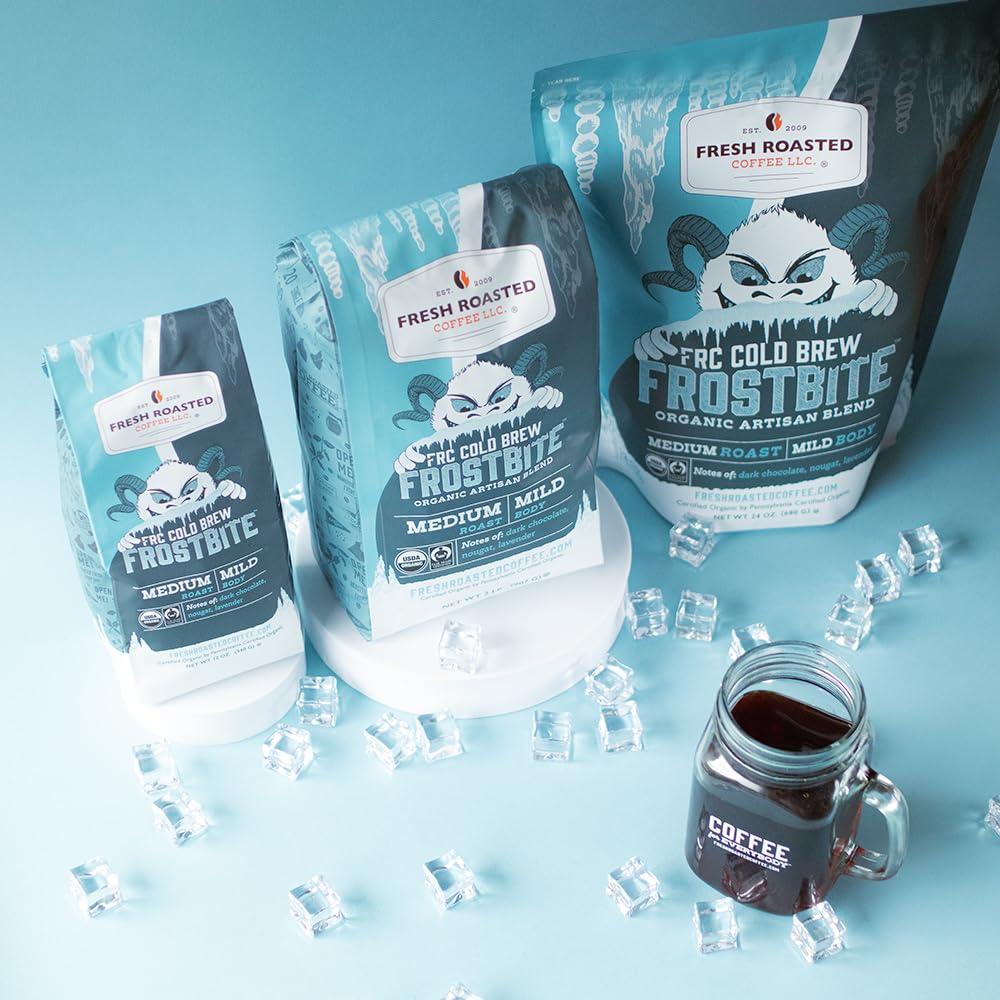 Fresh Roasted Coffee Frostbite Cold Brew Whole Bean – Organic, Medium Roast, 2 lb