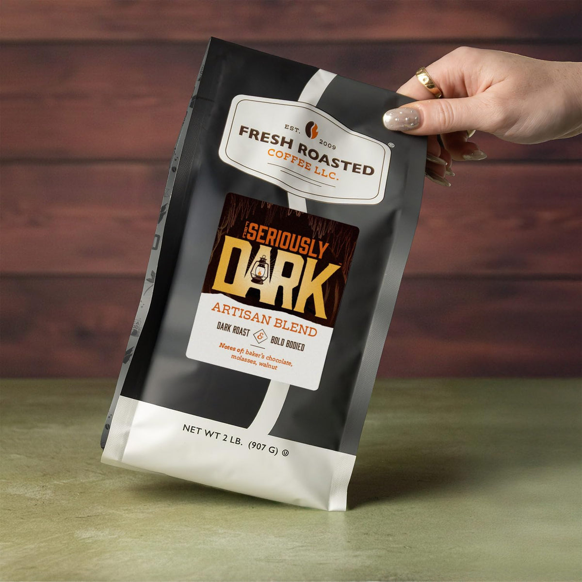 Fresh Roasted Coffee Seriously Dark Artisan Blend – Whole Bean, Dark Roast, 2 lb