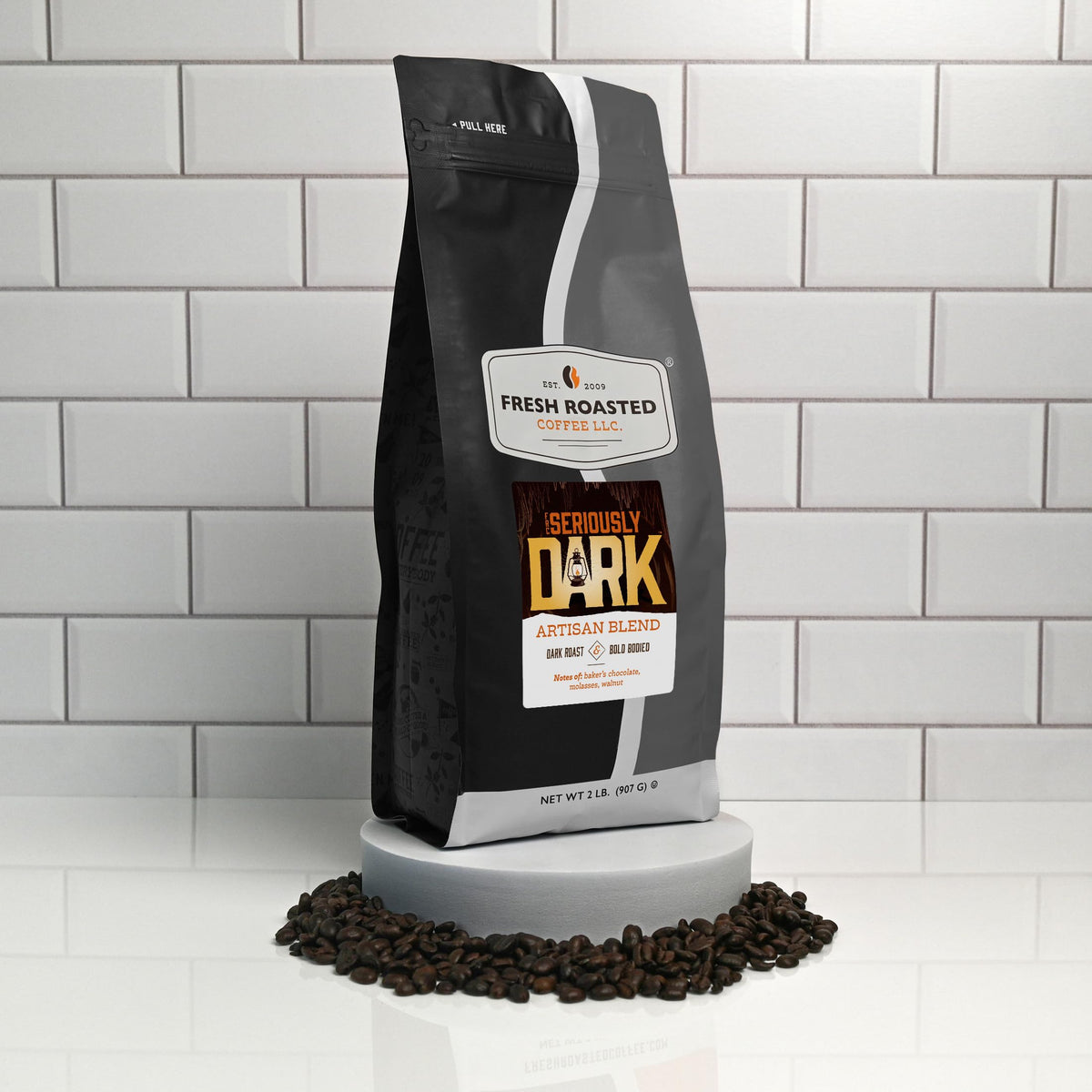 Fresh Roasted Coffee Seriously Dark Artisan Blend – Whole Bean, Dark Roast, 2 lb