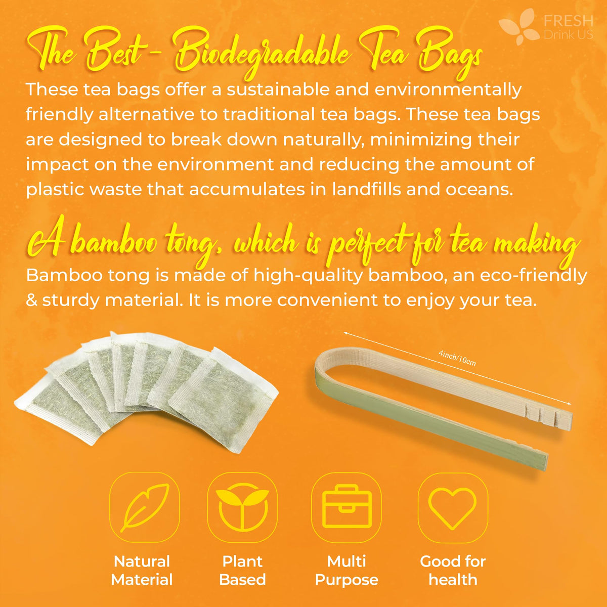 FreshDrinkUS Premium Harmony Herbal Tea – 60 Caffeine-Free Tea Bags