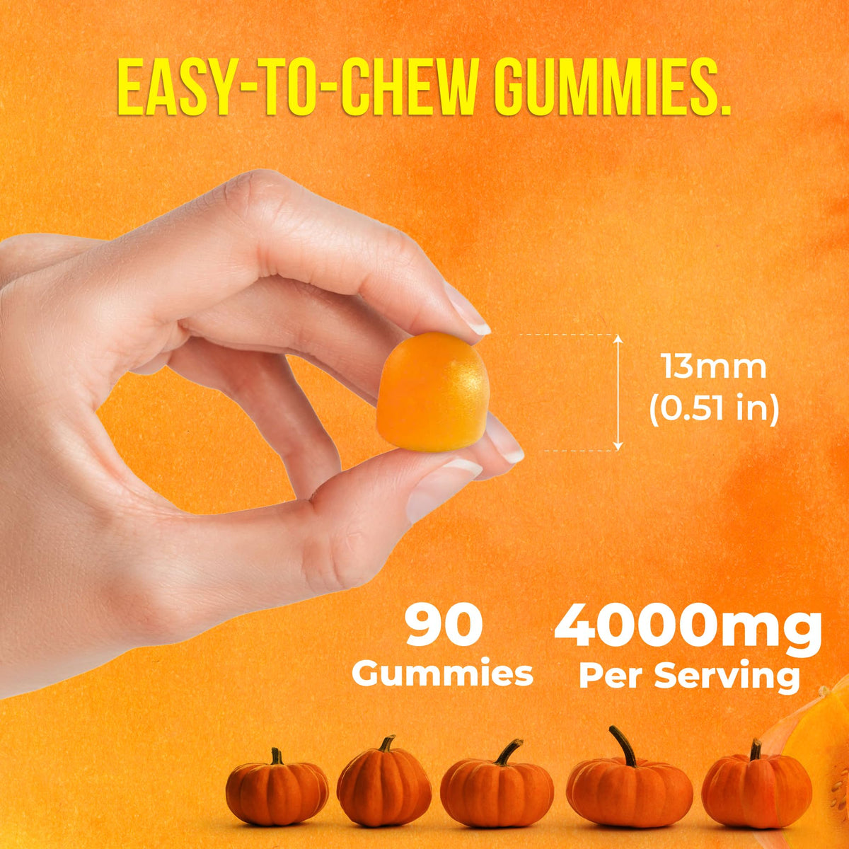 FreshDrinkUS Premium 90 Pumpkin Seed Oil Gummies — 4000mg/Serving, Hair & Skin Support