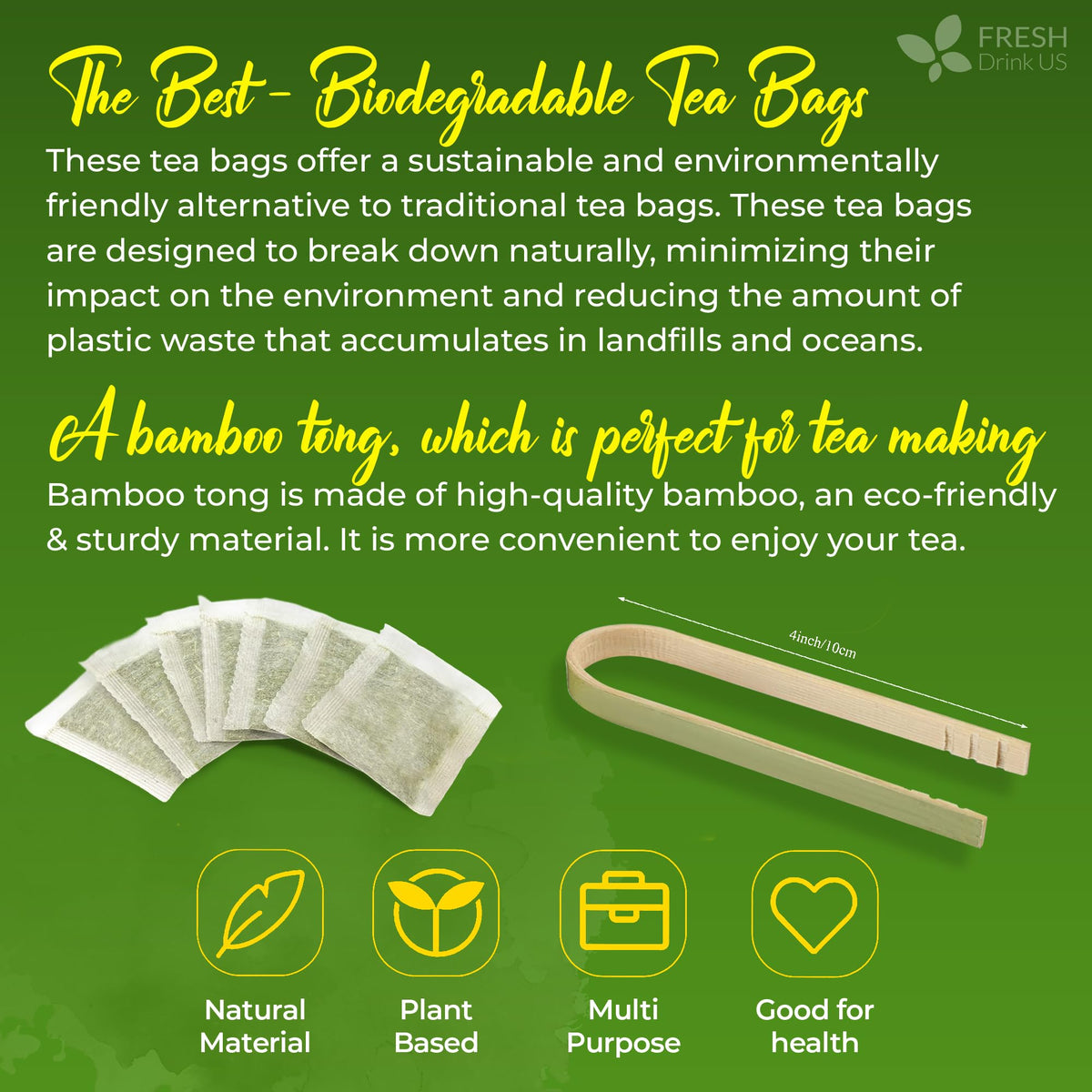 FreshDrinkUS Mulberry Leaf Tea Bags – 120 Count, 100% Natural & Caffeine-Free Herbal Tea