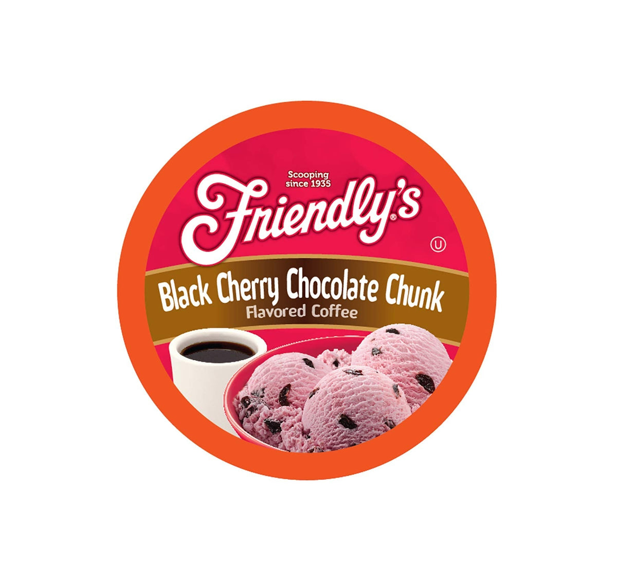Friendly's Cherry Chocolate Ice Cream Flavored Coffee Pods for Keurig K-Cup Brewers — Black Cherry Chocolate Chunk, 40 Count