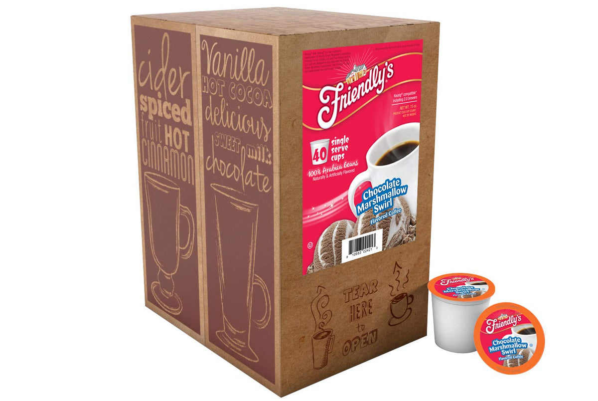 Friendly's Chocolate Marshmallow Swirl Coffee Pods for Keurig K-Cup Brewers – 40 Count