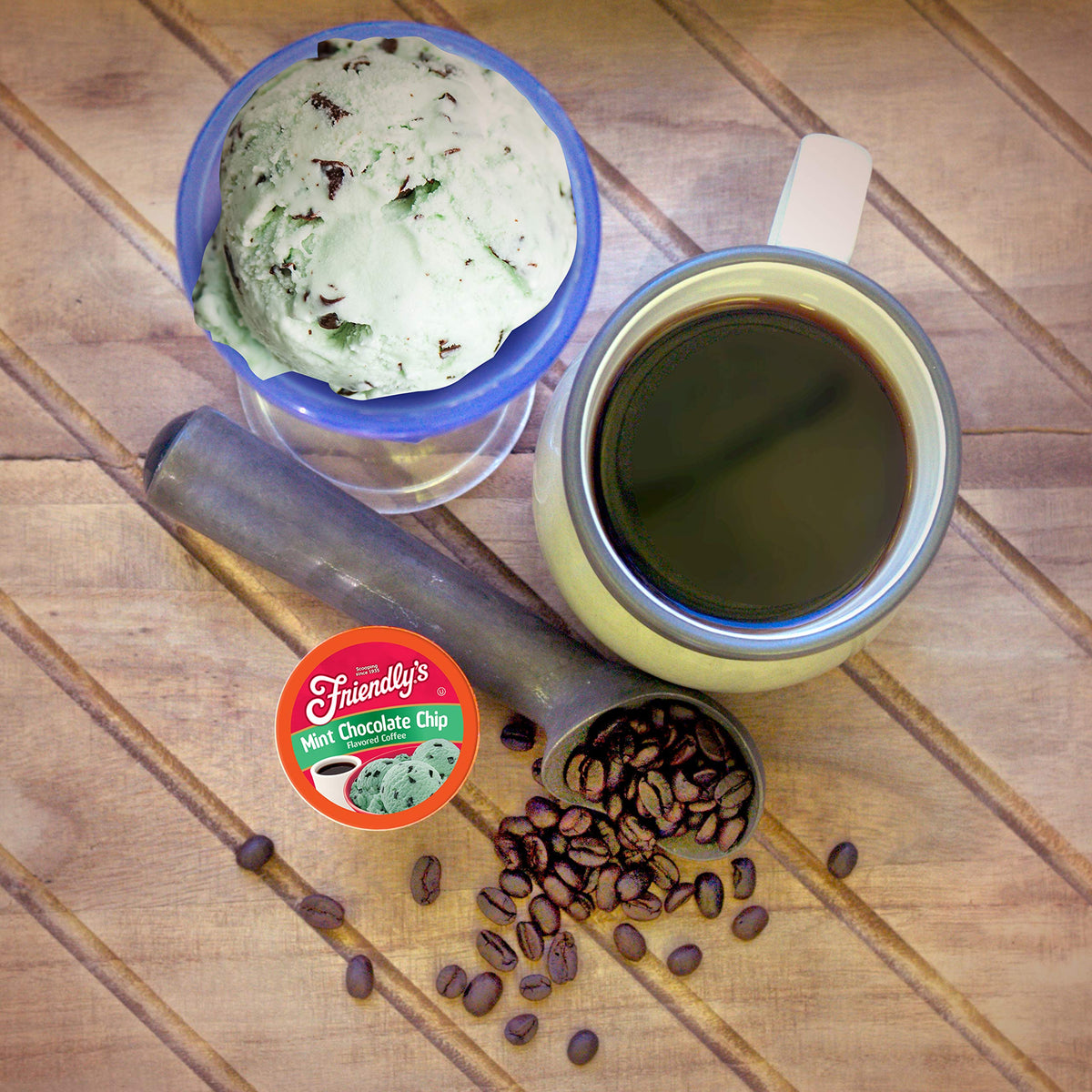 Friendly's Chocolate Mint Ice Cream Flavored Coffee Pods for Keurig K-Cup Brewers – Mint Chocolate Chip, 40 Count