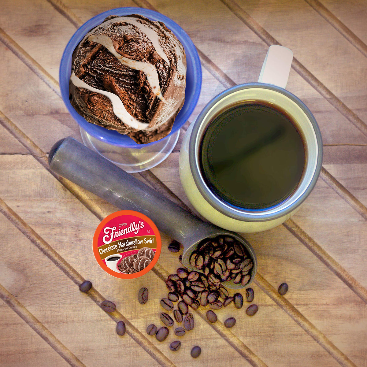 Friendly's Chocolate Marshmallow Swirl Coffee Pods for Keurig K-Cup Brewers – 40 Count