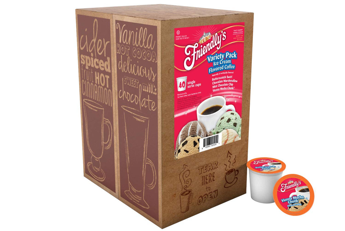 Friendly's Coffee Pods Assorted Flavored Ice Cream Variety Pack – Keurig K-Cup Compatible (40 Count)