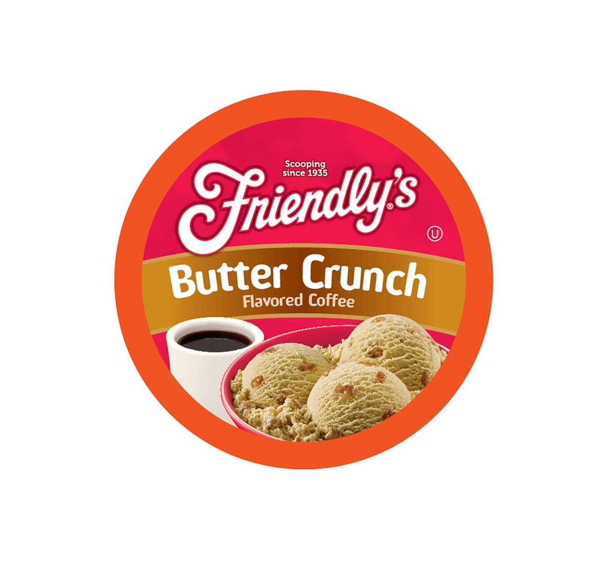 Friendly's Flavored Ice Cream Coffee Pods — Butter Crunch, Keurig K-Cup Compatible, 40 Count