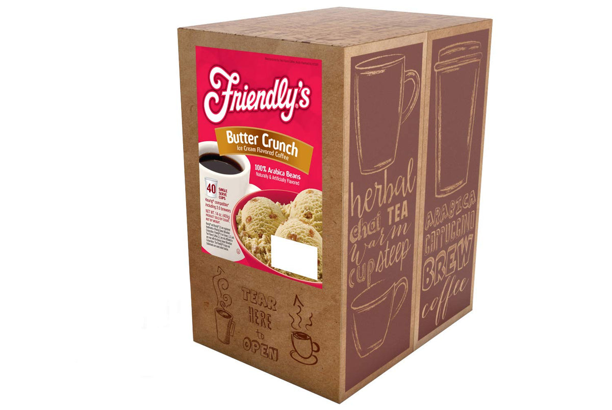 Friendly's Flavored Ice Cream Coffee Pods — Butter Crunch, Keurig K-Cup Compatible, 40 Count