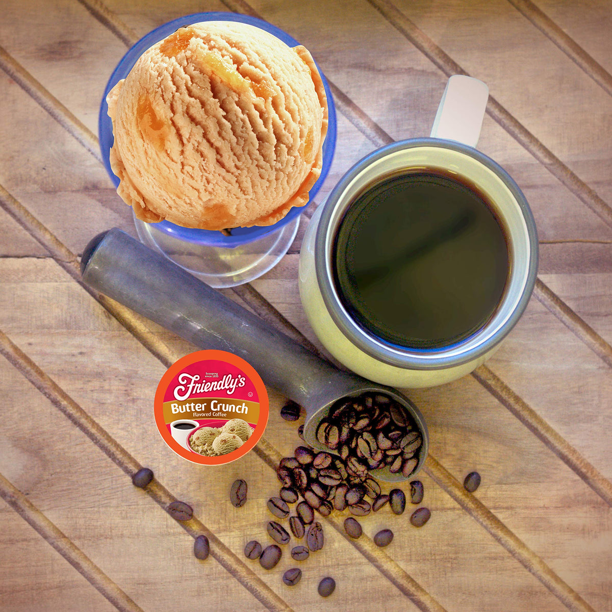 Friendly's Flavored Ice Cream Coffee Pods — Butter Crunch, Keurig K-Cup Compatible, 40 Count