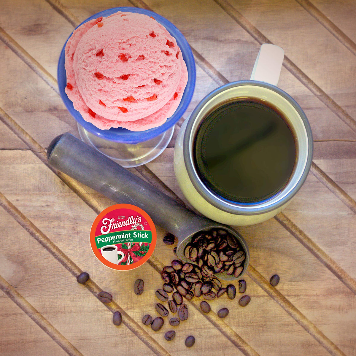 Friendly's Peppermint Coffee Pods for Keurig K-Cup Brewers – Peppermint Stick, 40-Count