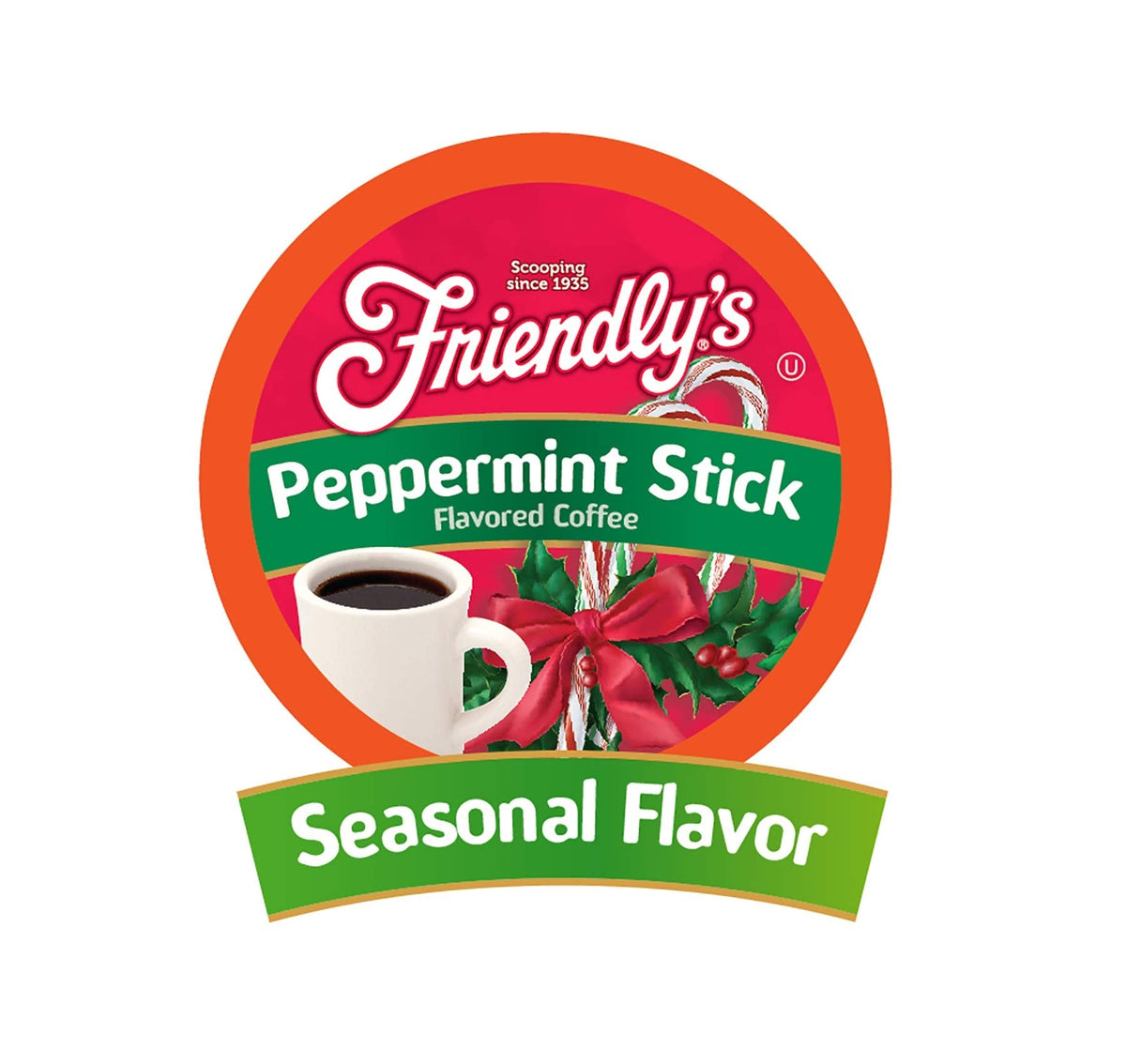 Friendly's Peppermint Coffee Pods for Keurig K-Cup Brewers – Peppermint Stick, 40-Count
