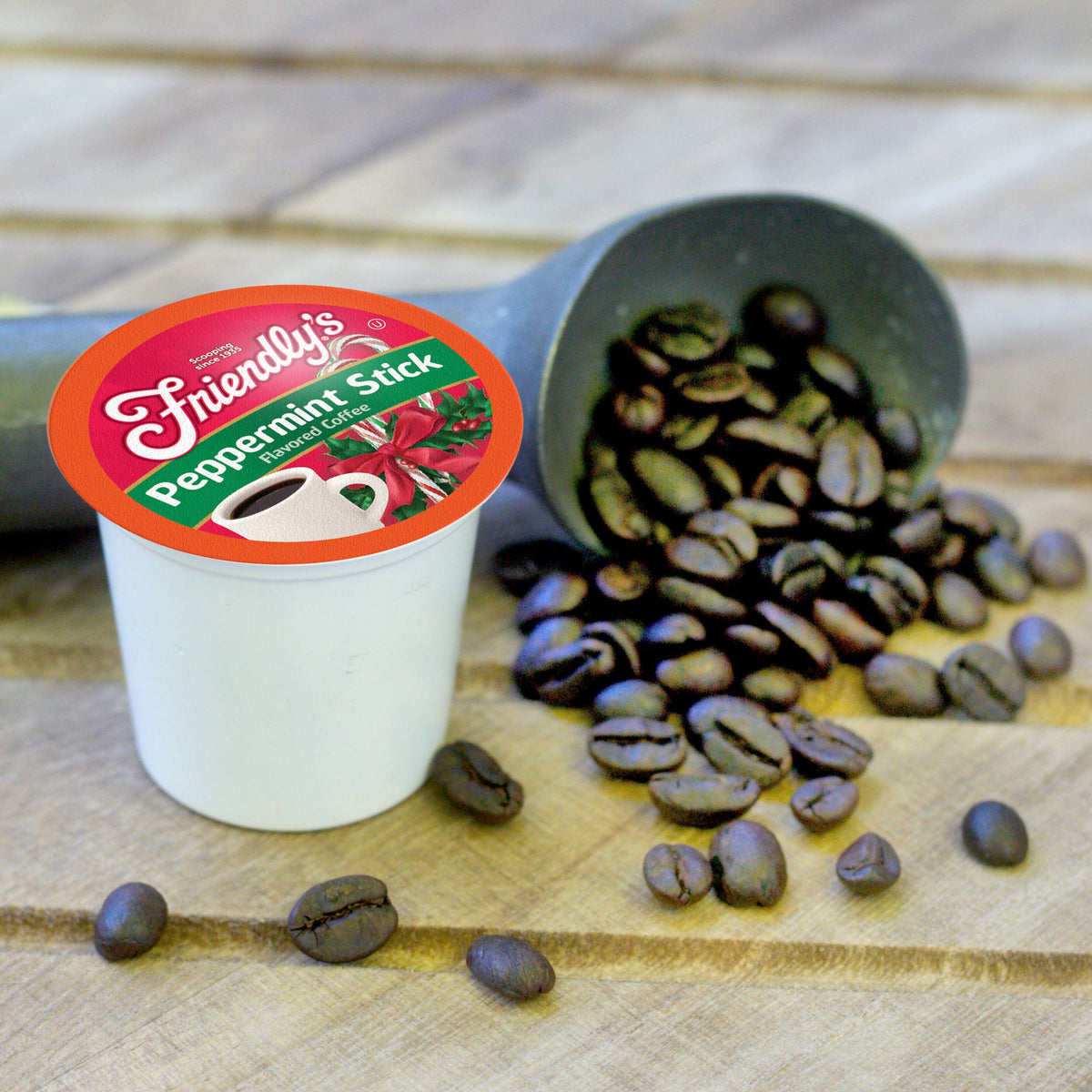 Friendly's Peppermint Coffee Pods for Keurig K-Cup Brewers – Peppermint Stick, 40-Count