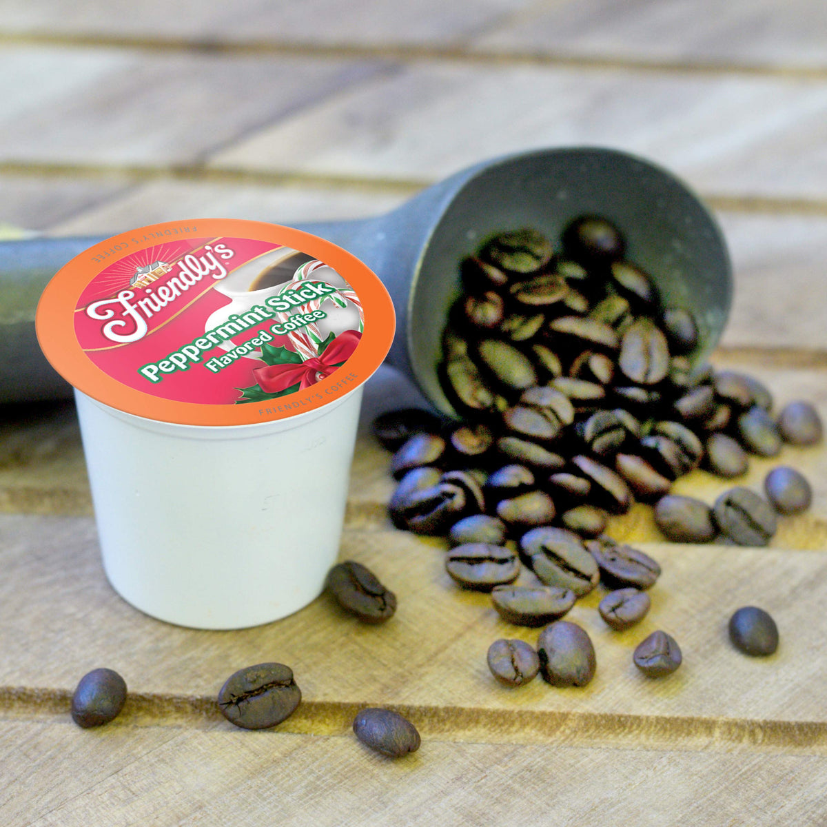 Friendly's Peppermint Coffee Pods for Keurig K-Cup Brewers – Peppermint Stick, 40-Count