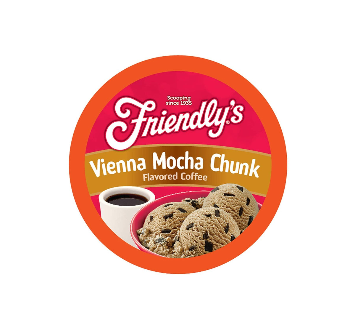 Friendly's Vienna Mocha Chunk Flavored Coffee Pods for Keurig K-Cup Brewers - 40 Count