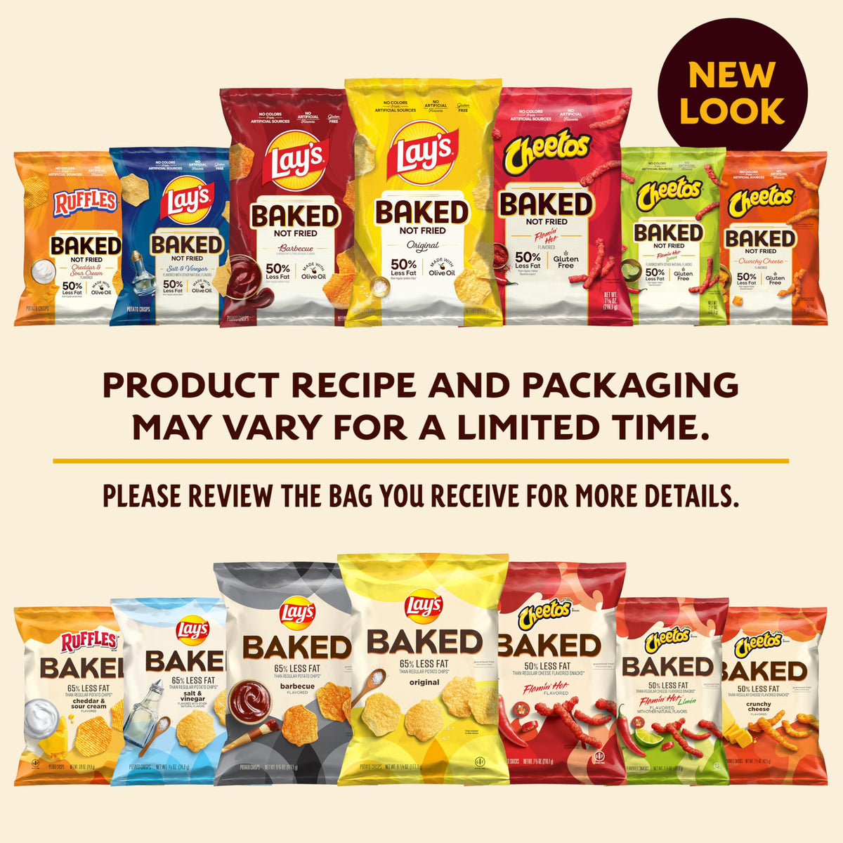 Frito-Lay Baked & Popped Mix Variety Pack – 40-Count Snack Assortment